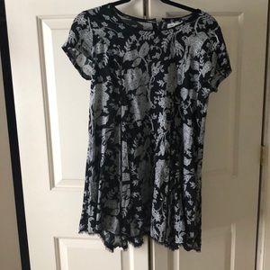 Black floral shift dress